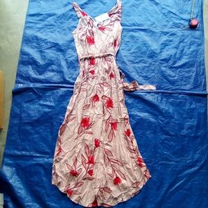 Floral Pink and Red Women's Dress